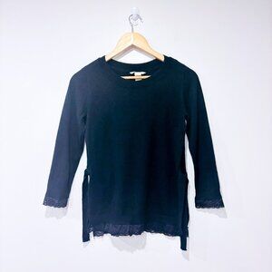 H&M Black knit tie maternity top | Everyday‎ minimal | X-Small